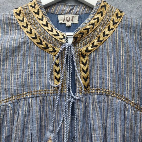 Jot Embroidered Striped Blouse with Tassel Details - Picture 3 of 10